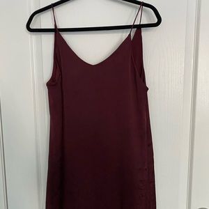 Maroon long Slit Dress